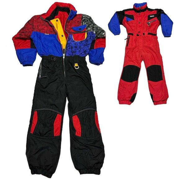Obermeyer Other - 80s Vintage Obermeyer Kids Size 7 Retro One Piece Reversible Snowsuit Snow Bib
